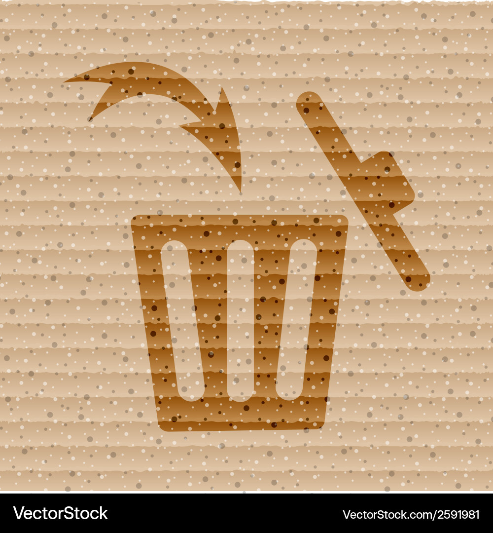 Trash bin flat modern web button and space vector image