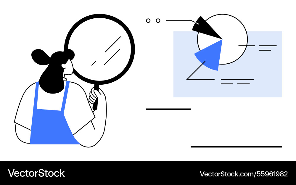 Analyst examining data visualization Analyst examining data visualization vector image