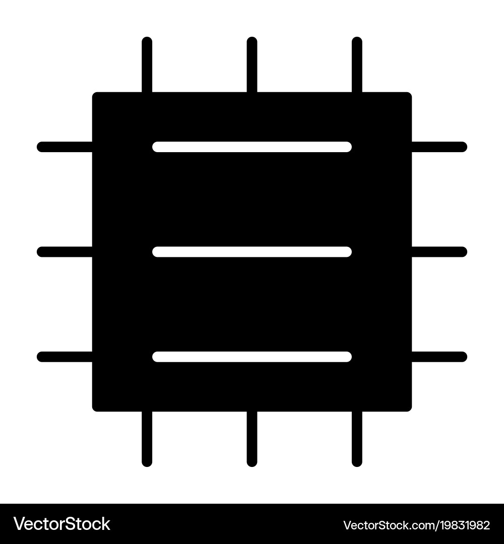 Central processor unit icon cpu minimal pictograph vector image