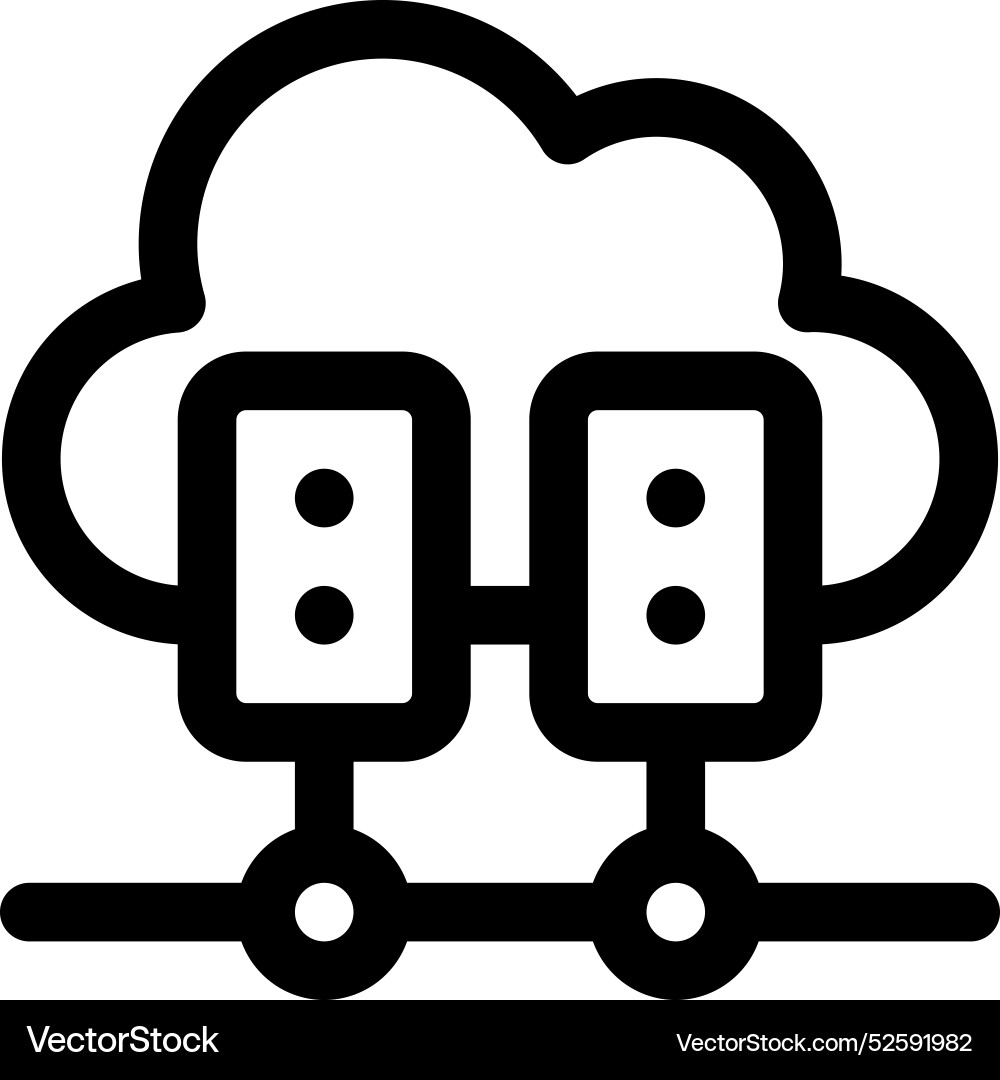 Cloud server icon thin linear style design Vector Image