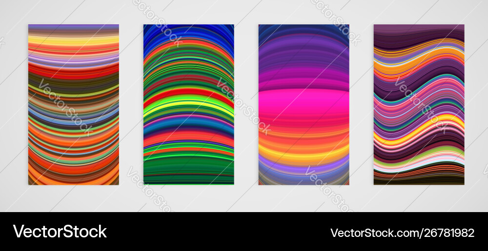 Colorful set four line pattern Colorful set four line pattern vector image