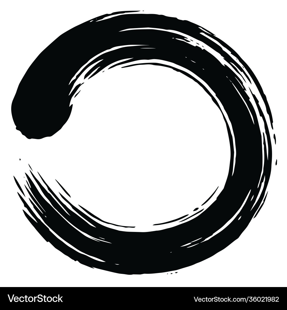 Enso zen circle brush art vector image