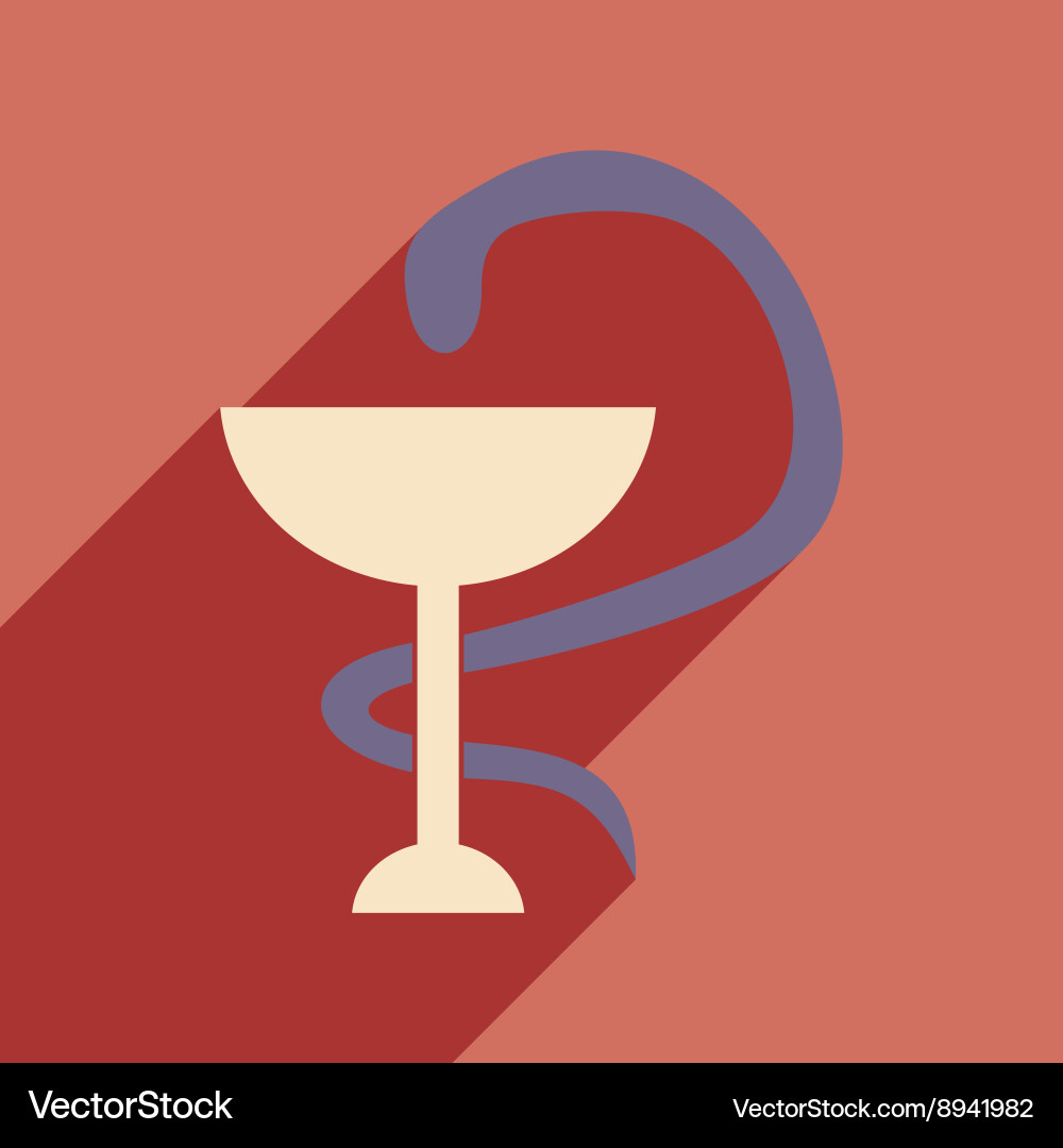 Flat with shadow icon and mobile application snake Vector Image