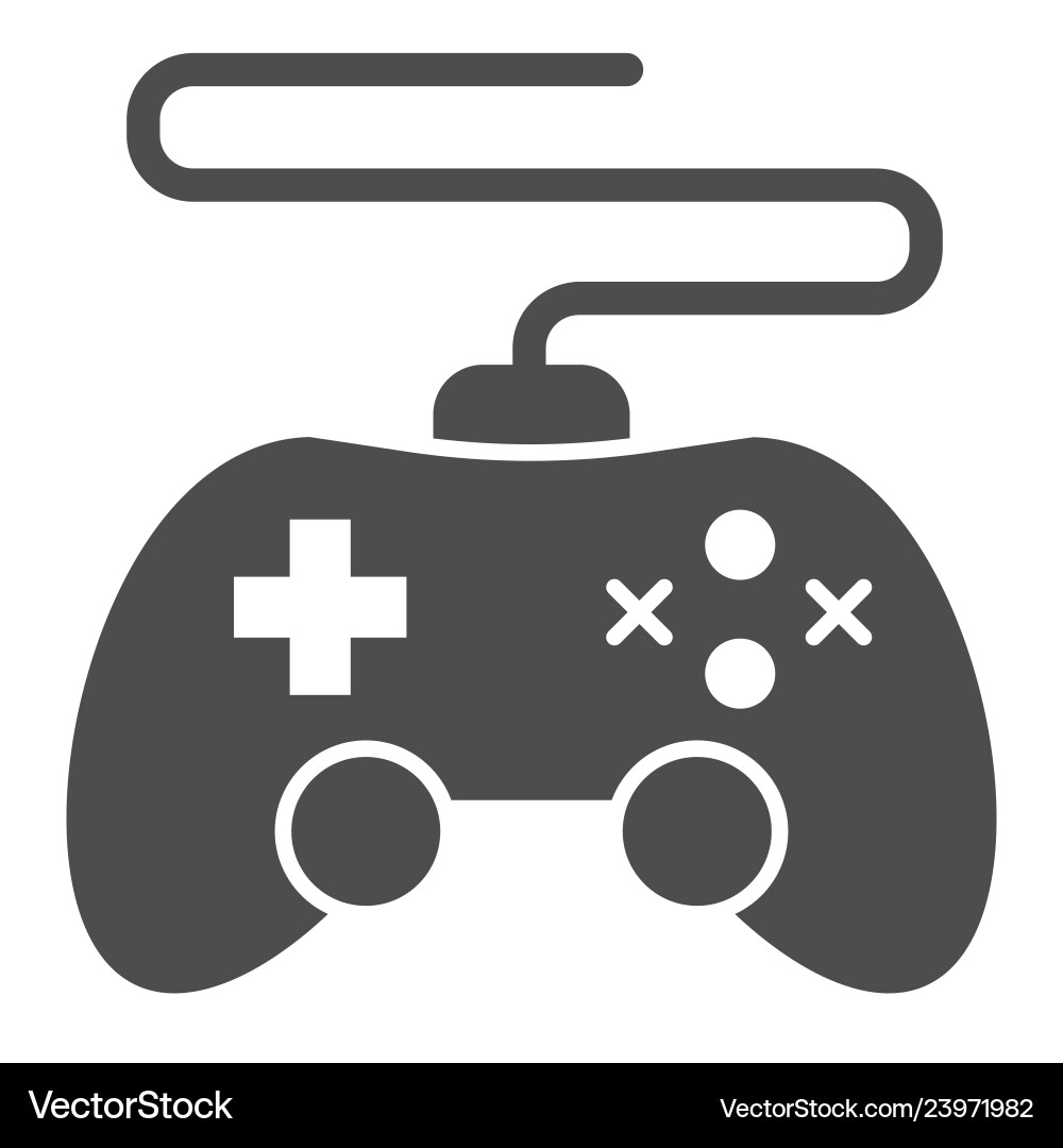 Game controller solid icon joystick Game controller solid icon joystick vector image