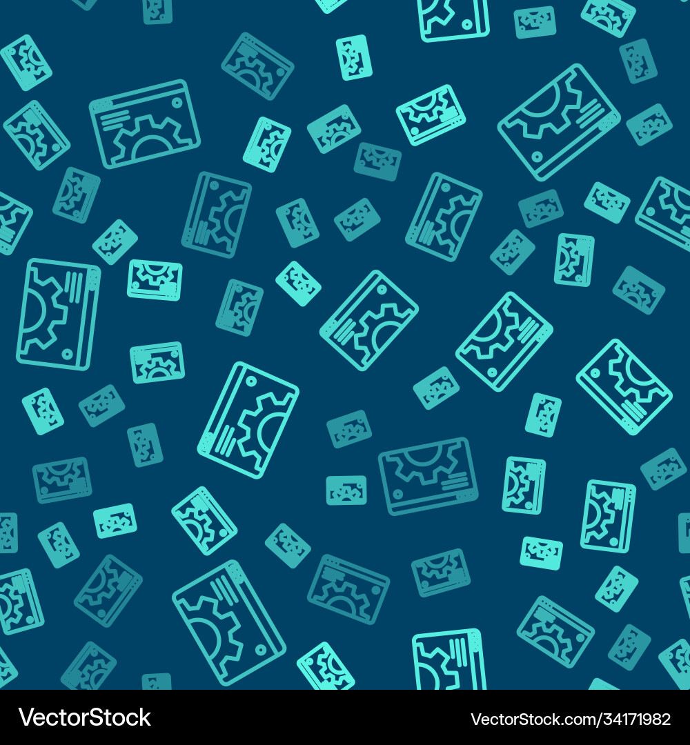 Green line browser setting icon isolated seamless Vector Image