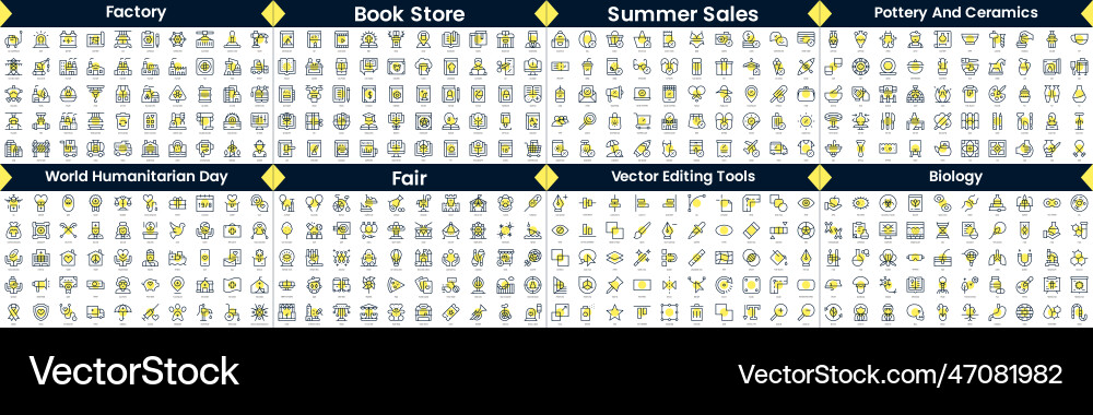 Linear style icons pack in this bundle include vector image
