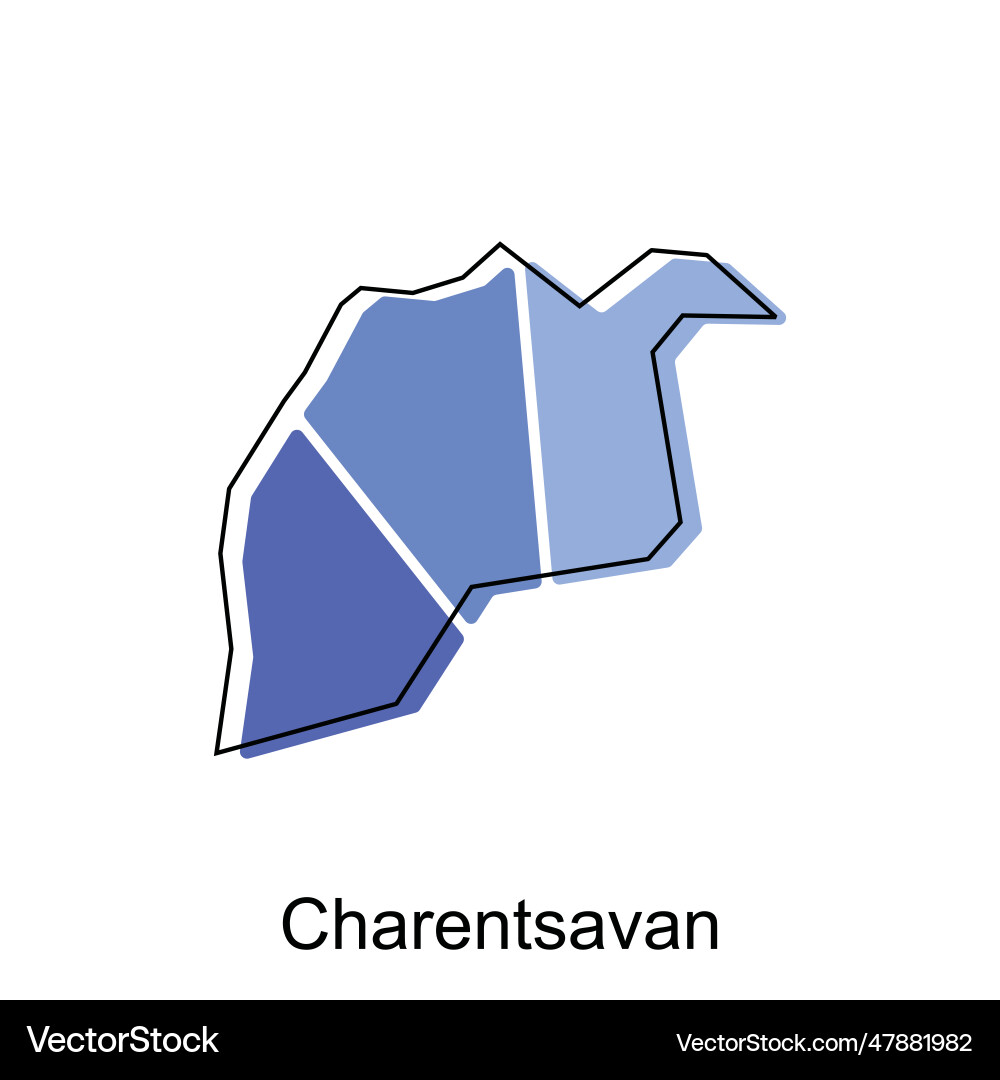 Map of the charentsavan borders design template Map of the charentsavan borders design template Vector Image