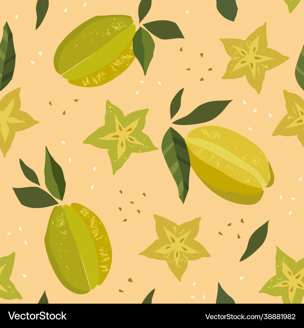 Modern seamless pattern with carambola Modern seamless pattern with carambola vector image