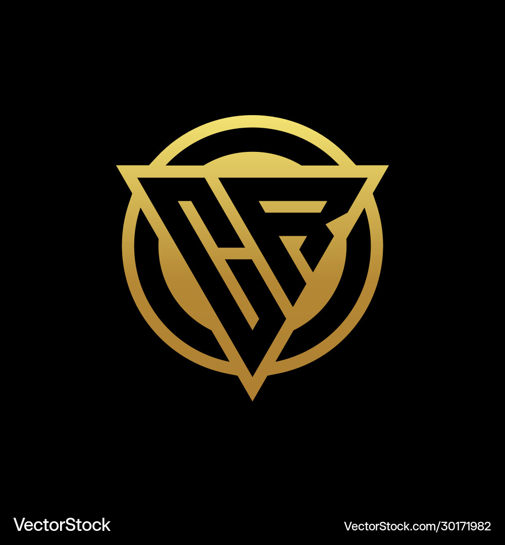 Monogram Logo - CR Initial Triangle Circle vector image