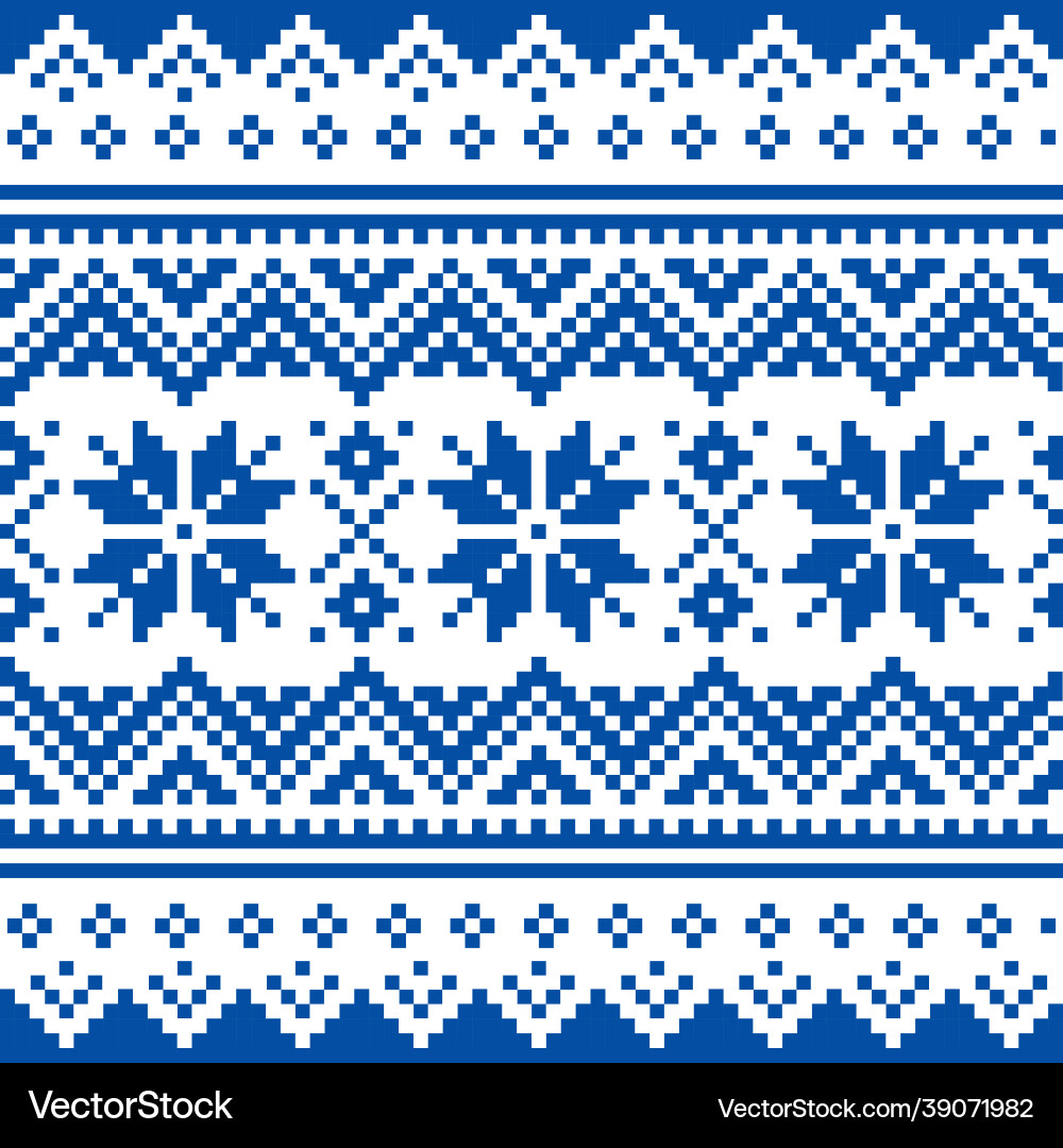 Nordic Winter Snowflake Pattern vector image