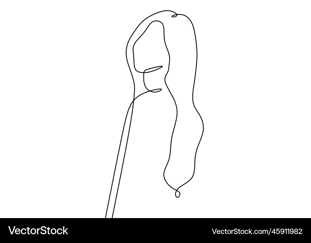 One continuous line of face abstract isolated Vector Image