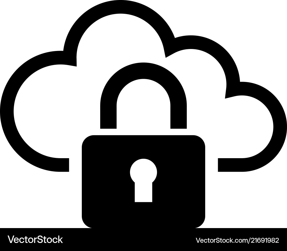 Private web cloud secure access and data Private web cloud secure access and data vector image