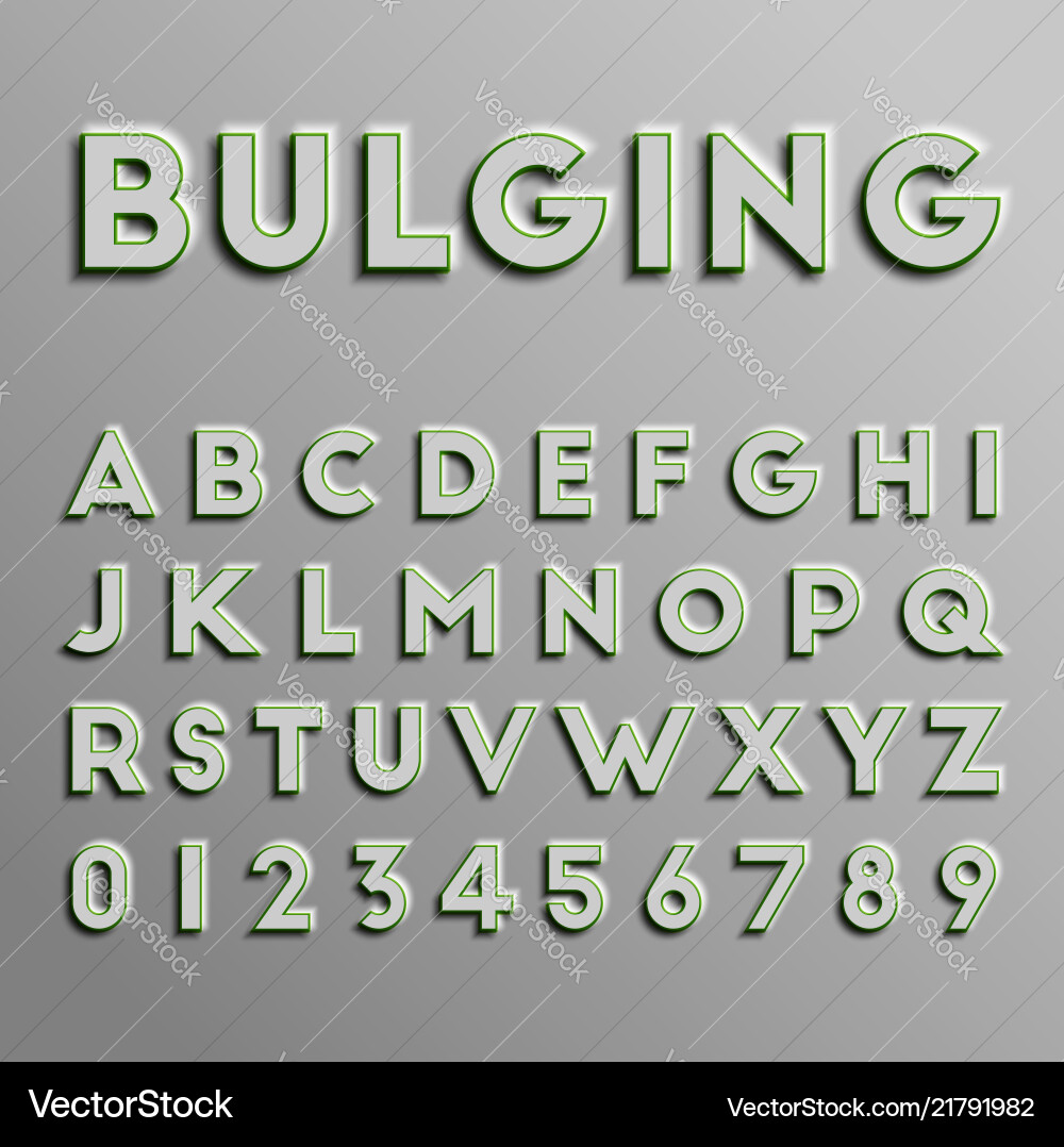 Realistic 3d font Realistic 3d font vector image