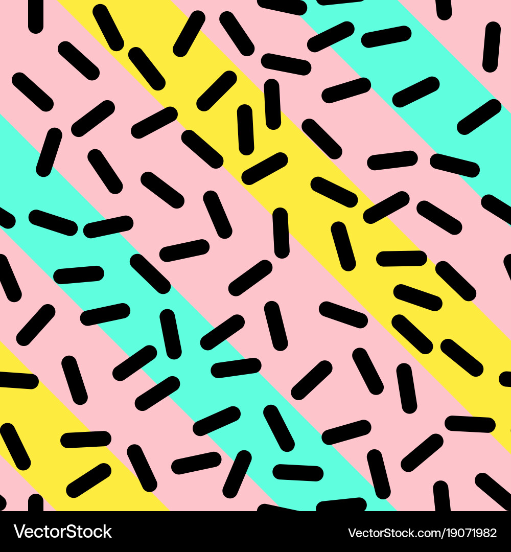 Retro seamless pattern in memphis style design vector image