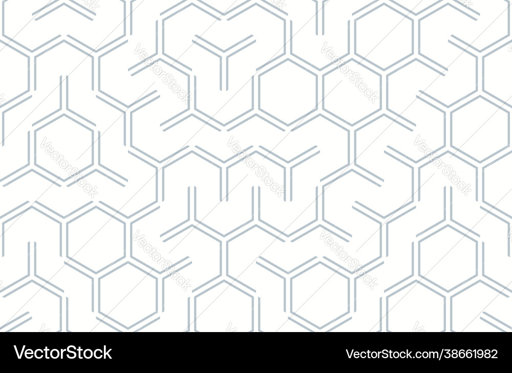 Seamless geometric pattern with hexagons and lines Seamless geometric pattern with hexagons and lines vector image