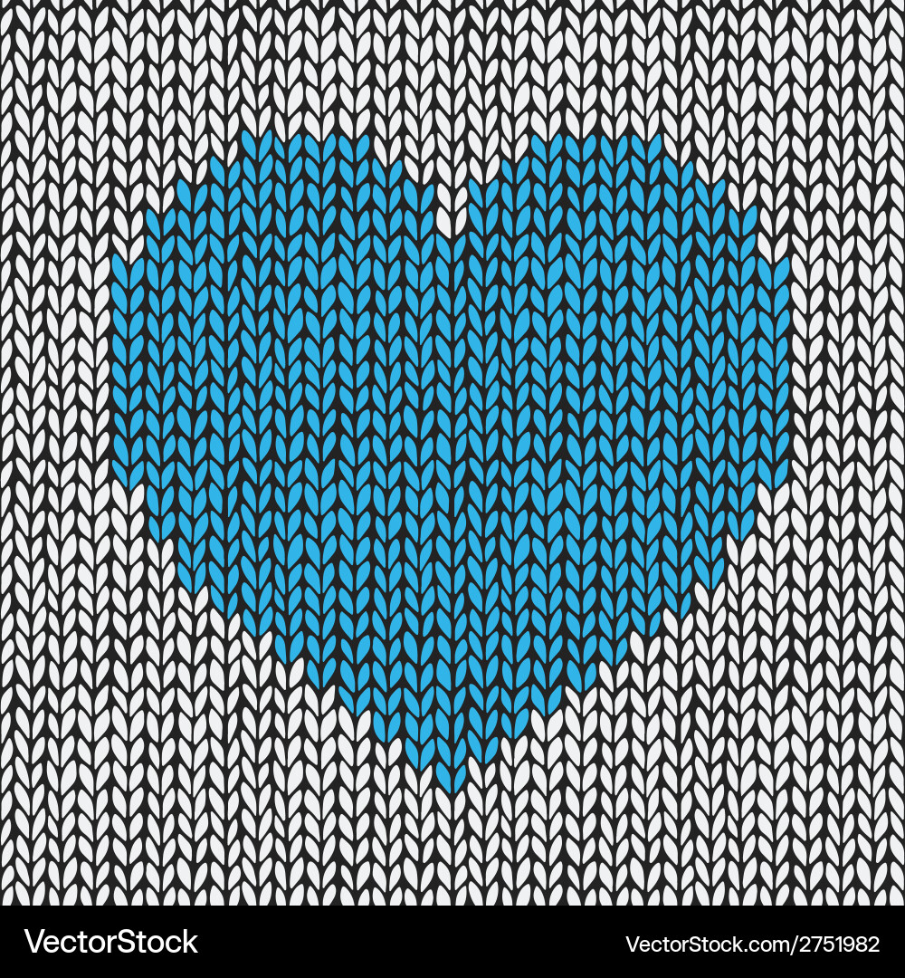 Seamless pattern with hand drawn knitted heart Vector Image
