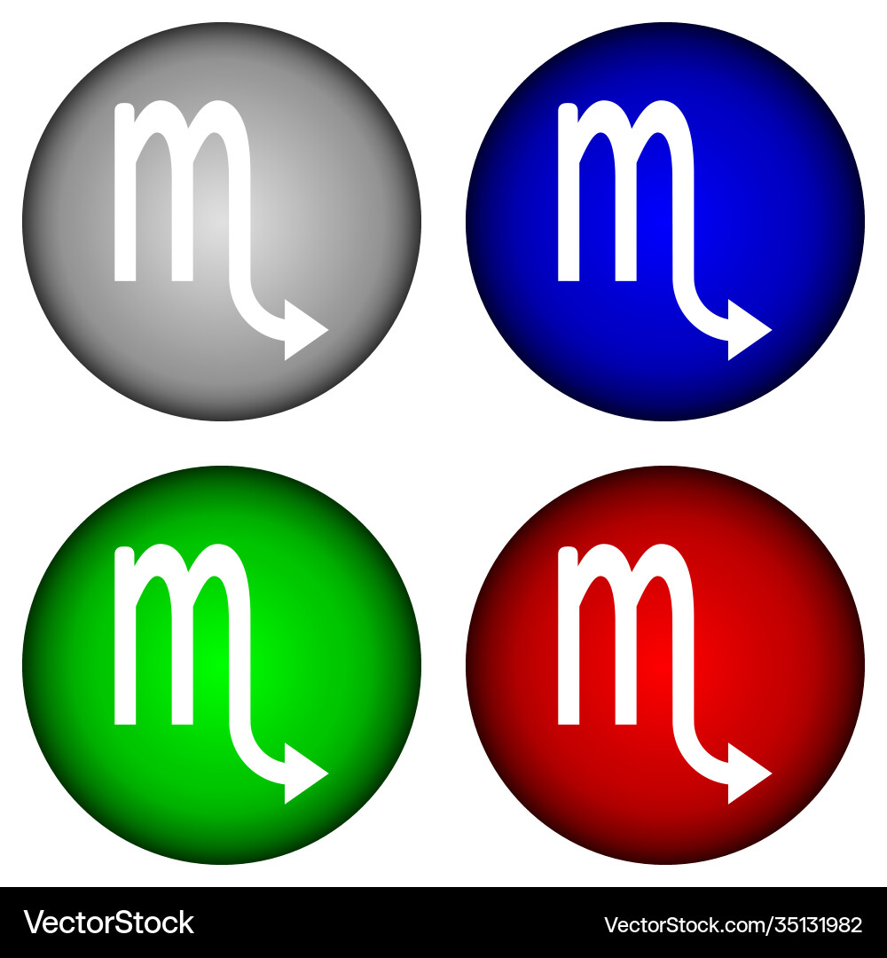 Set buttons with scorpio symbols Set buttons with scorpio symbols vector image