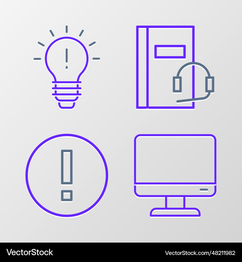 Set line computer monitor screen information Set line computer monitor screen information vector image