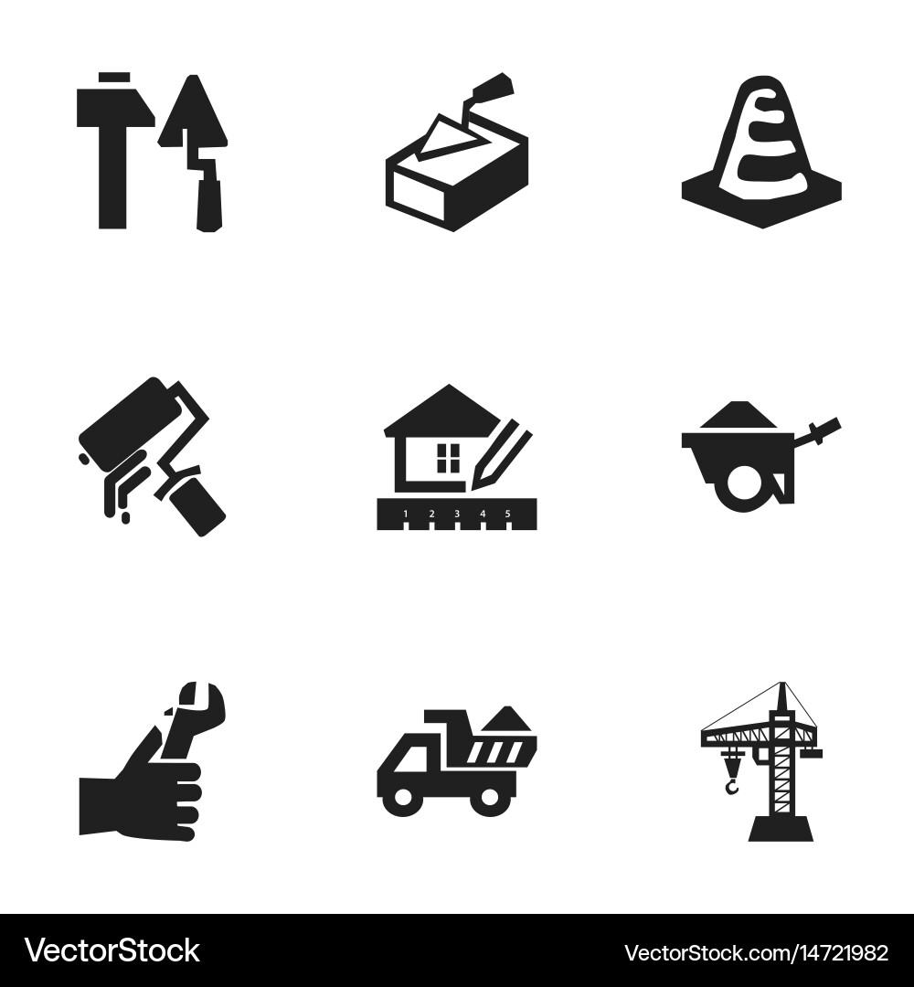 Set of 9 editable structure icons includes vector image