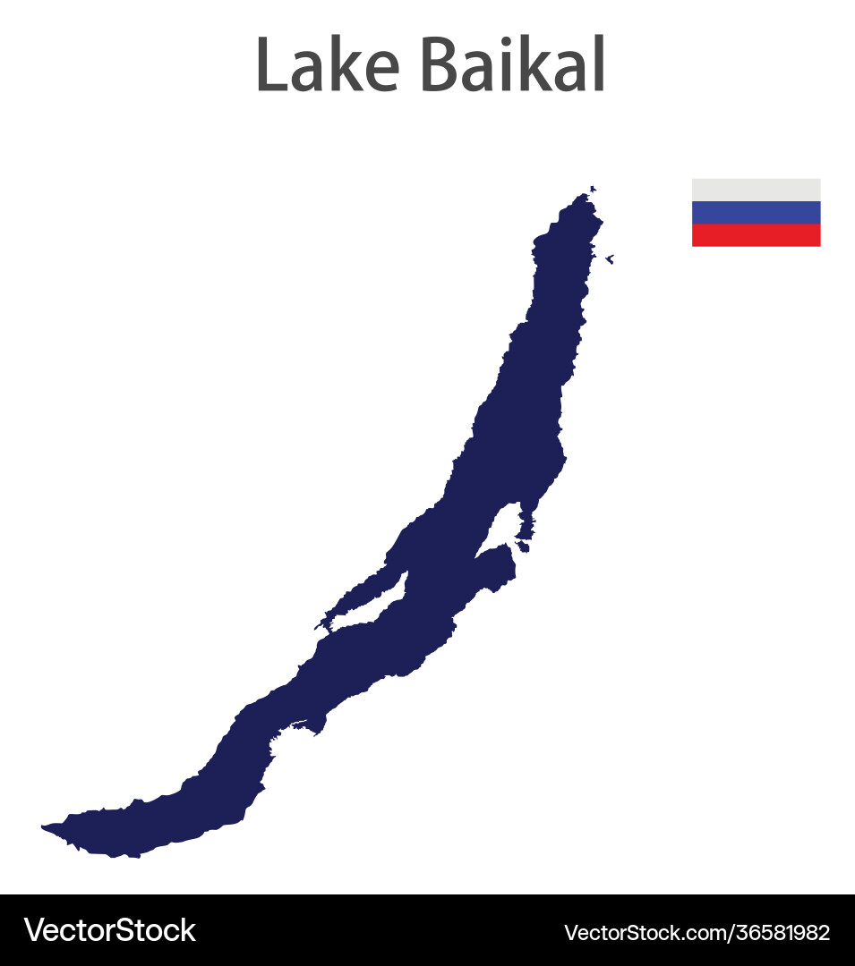 Silhouette a large world lake baikal Silhouette a large world lake baikal vector image