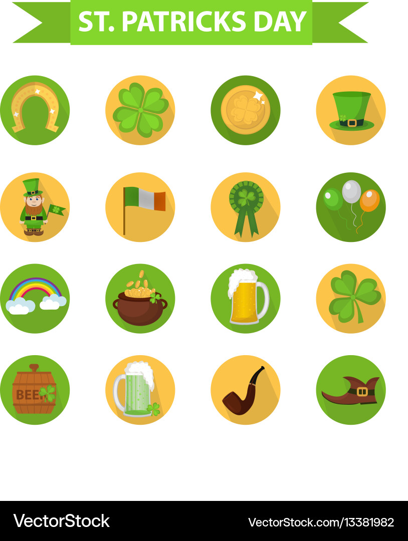 St. Patrick's Day Icon Collection vector image