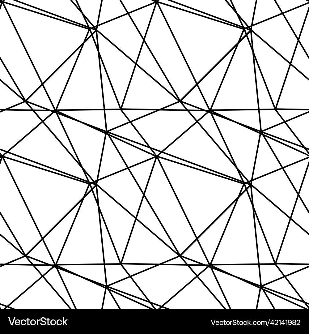 Triangle mosaic of thin lines seamless pattern vector image