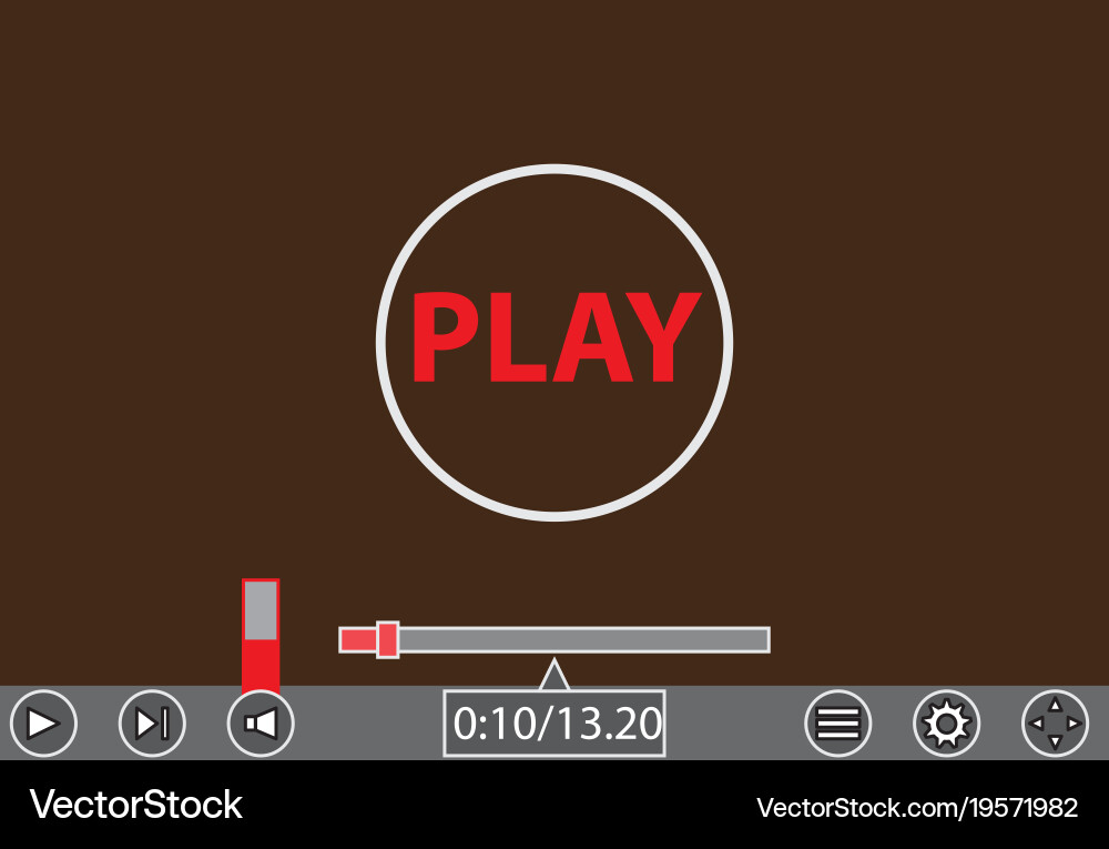 Video player template for web and mobile apps vector image