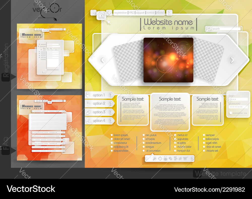 Website design template menu elements vector image