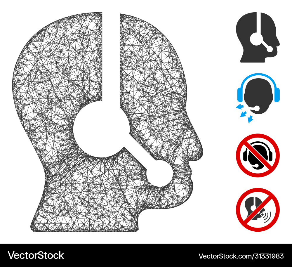 Call center operator web mesh Call center operator web mesh vector image