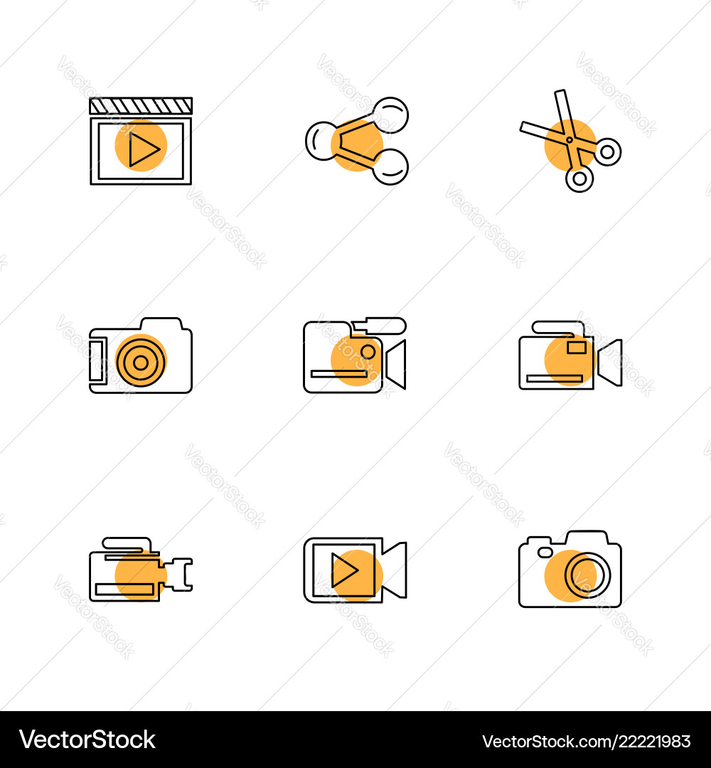 Camera recorder capture click photography Vector Image