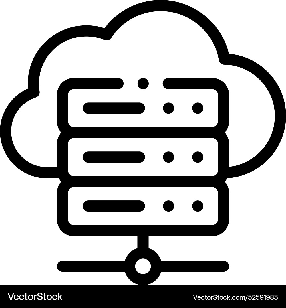 Cloud server icon thin linear style design Cloud server icon thin linear style design vector image