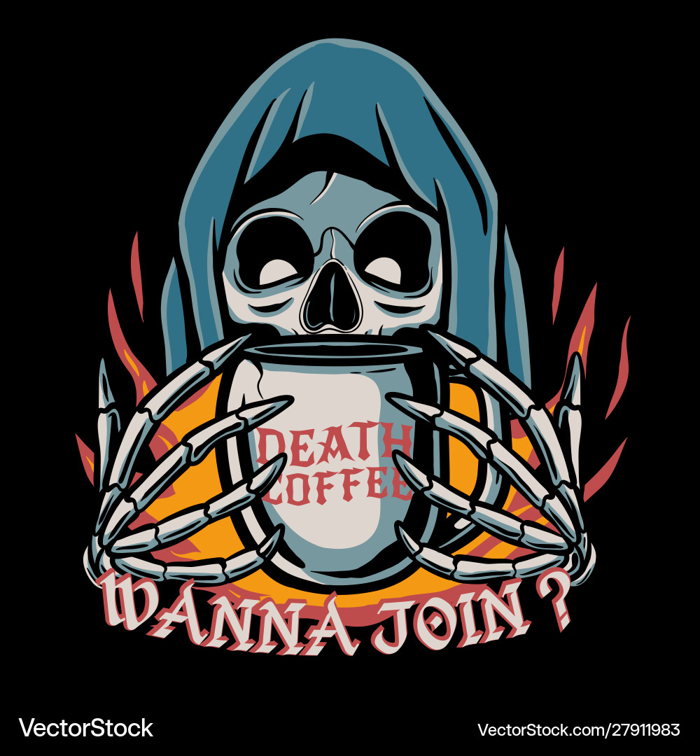 Death Coffee - Grim Reaper vector image