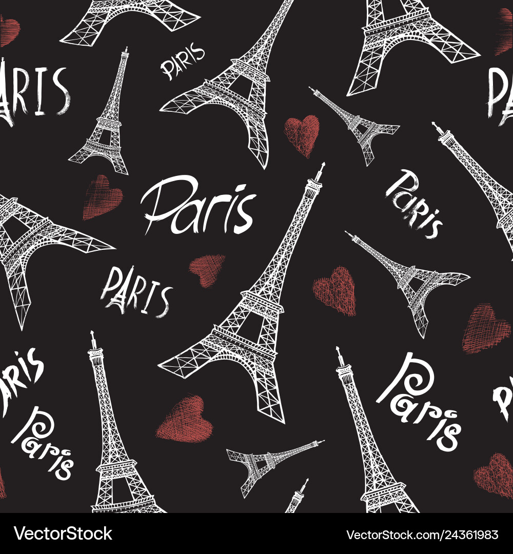 Eiffel Tower Seamless Pattern vector image