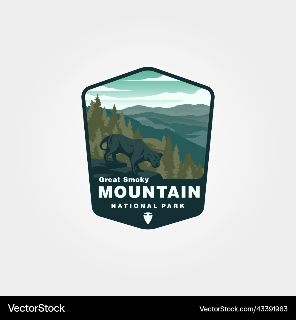Great Smoky Mountains National Park Logo Vector Image
