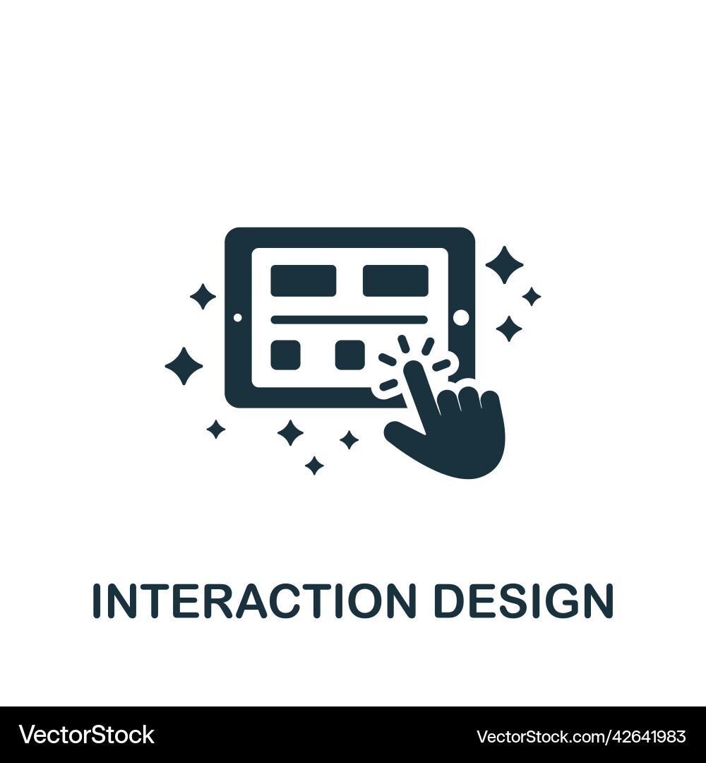 Interaction design icon monochrome simple web Interaction design icon monochrome simple web vector image