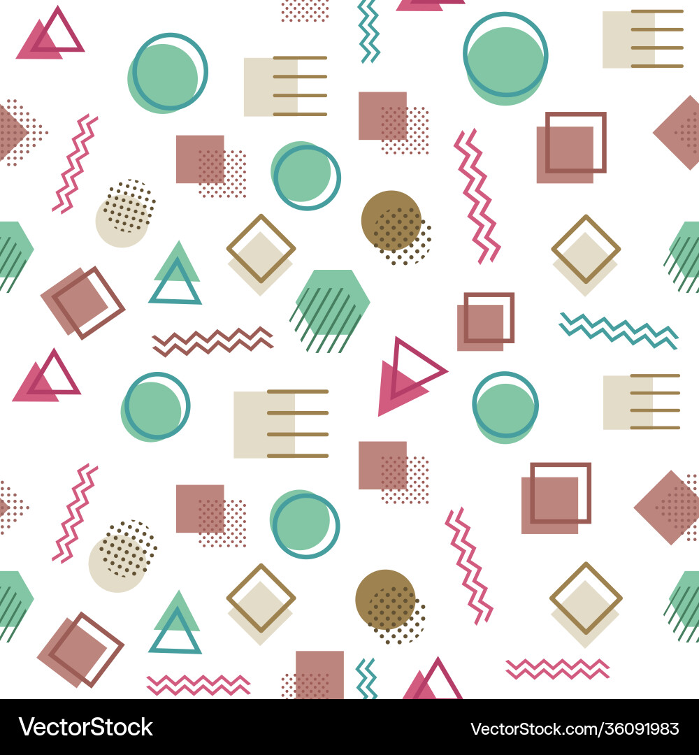 Memphis style with geometric pattern Memphis style with geometric pattern vector image