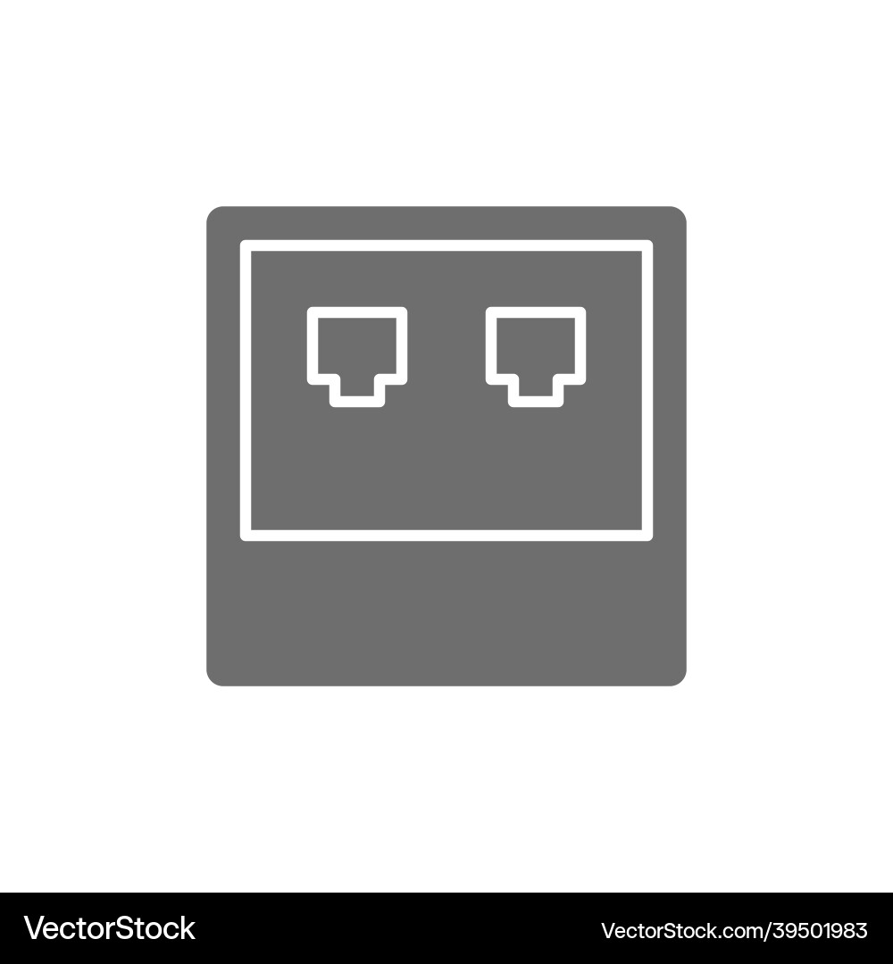 Network Input Icon - Grey Vector Image