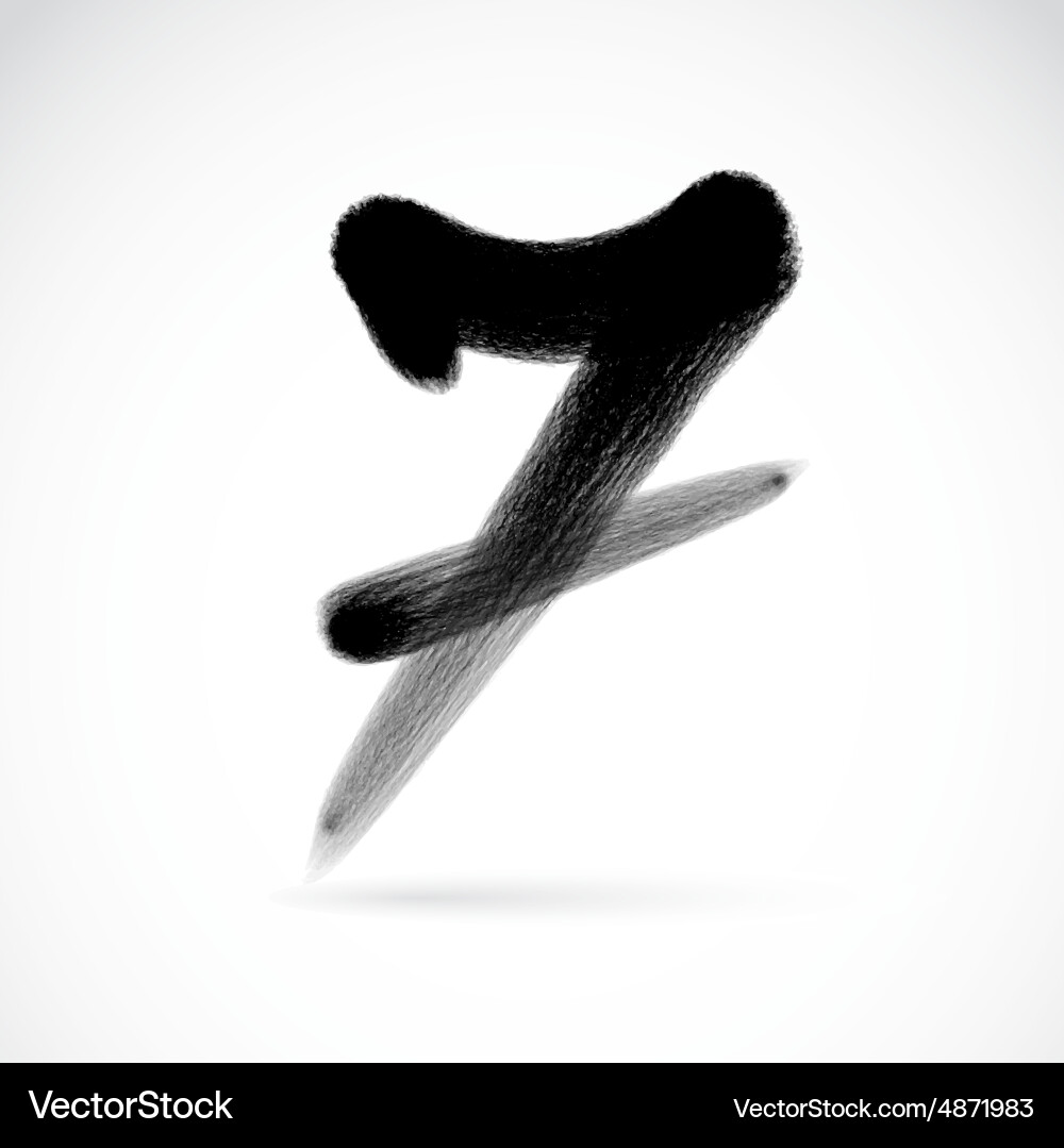 Script Number 7 Vector Numbers seven Royalty Free Vector Image - VectorStock