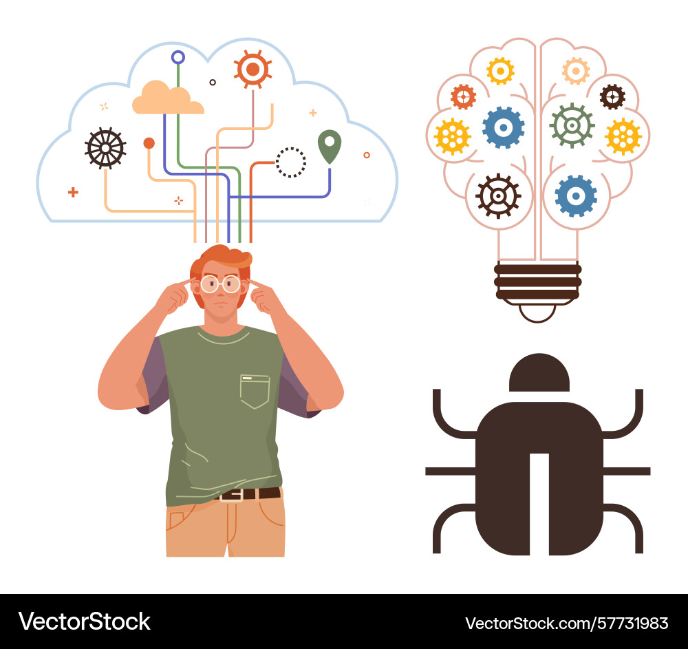 Problem-solving concept with innovation Problem-solving concept with innovation vector image