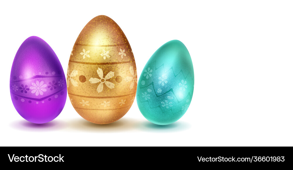 Realistic easter eggs Royalty Free Vector Image