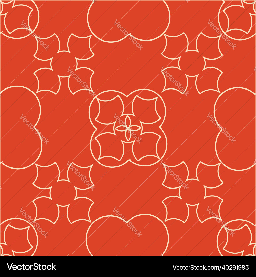 Red off white simple retro clover pattern Red off white simple retro clover pattern vector image