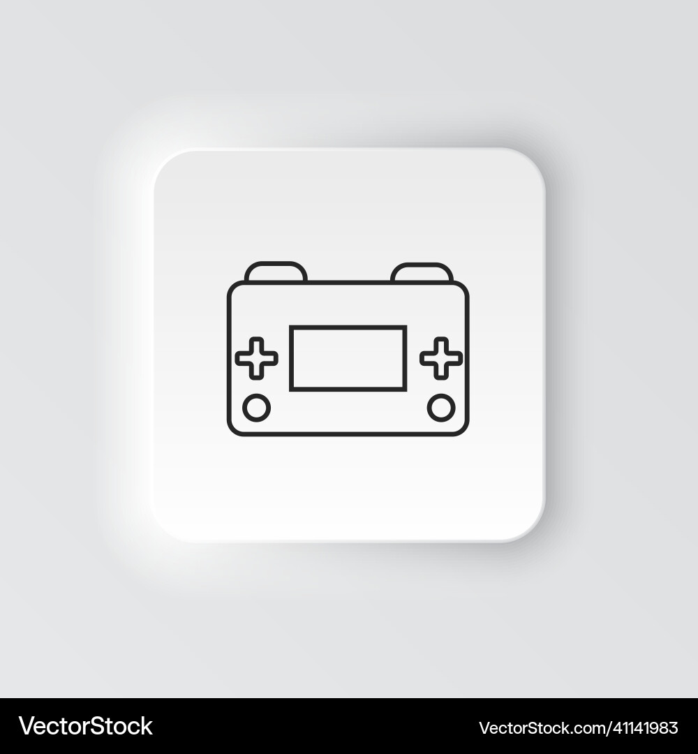 Retro arcade game console neumorphic style icon Retro arcade game console neumorphic style icon vector image