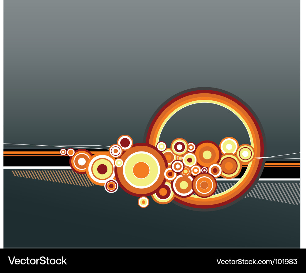 Retro Orange Circles Pattern Vector Image