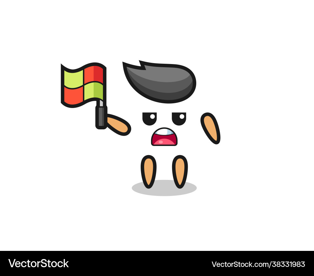 Round biscuits character as line judge putting Round biscuits character as line judge putting vector image