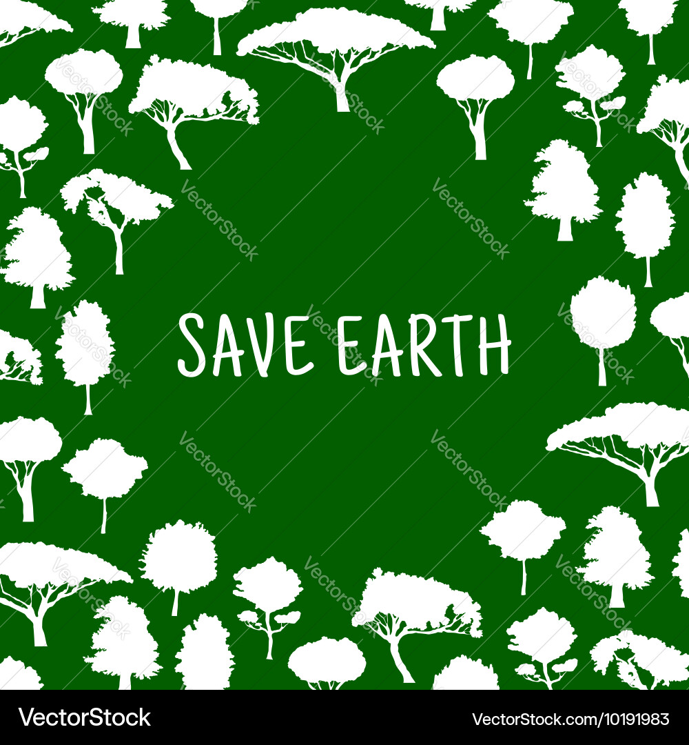 Save nature symbol with trees for eco design Vector Image