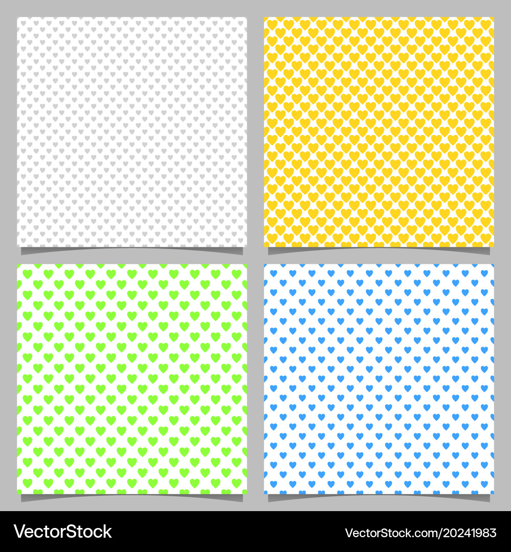 Seamless heart pattern background set Vector Image