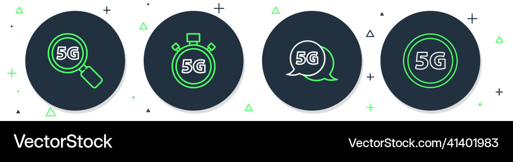 Set line digital speed meter 5g network search Set line digital speed meter 5g network search vector image