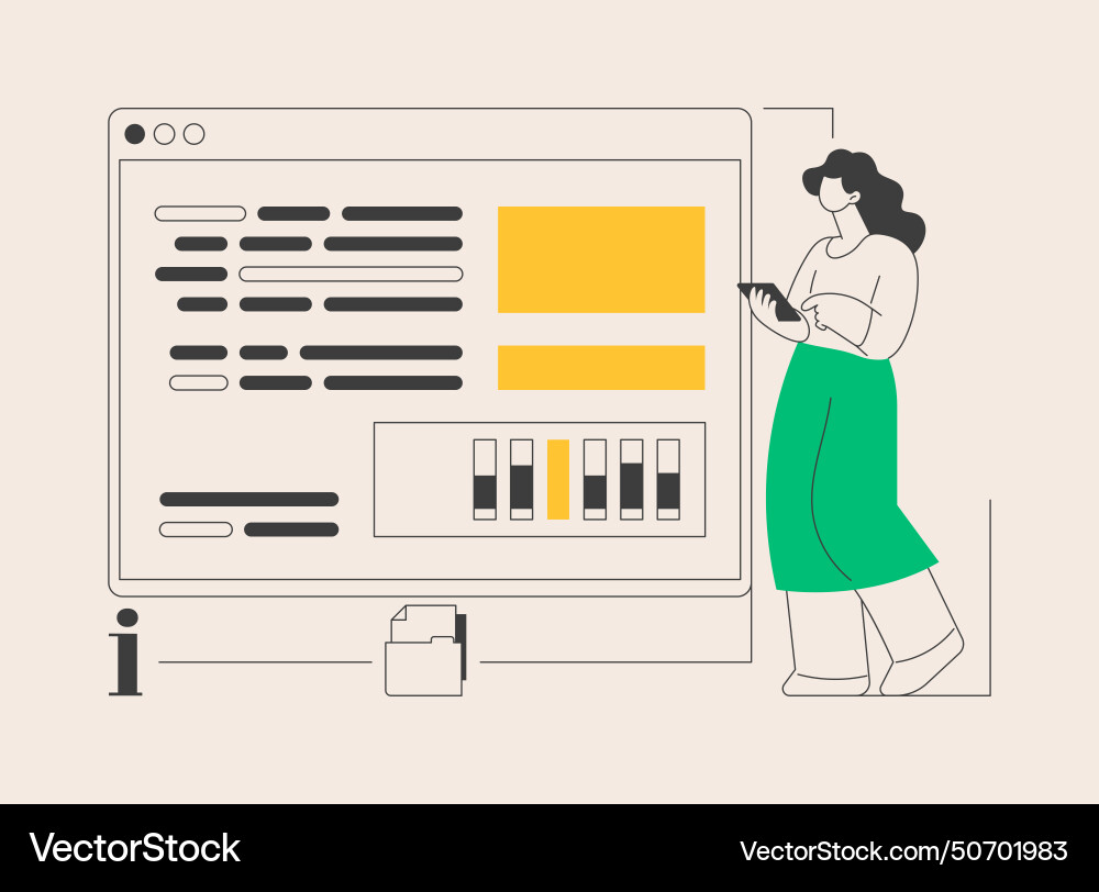 Software requirement description abstract concept Software requirement description abstract concept vector image