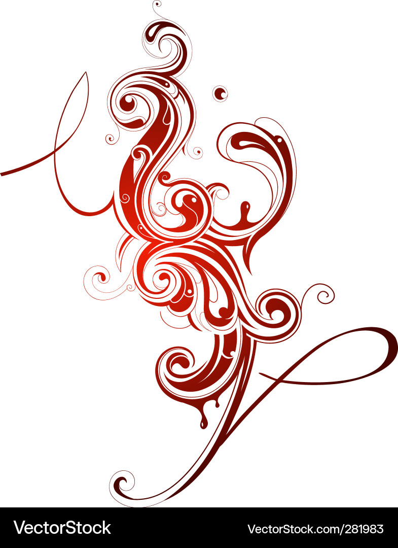 Swirling Floral Elements Vector Image