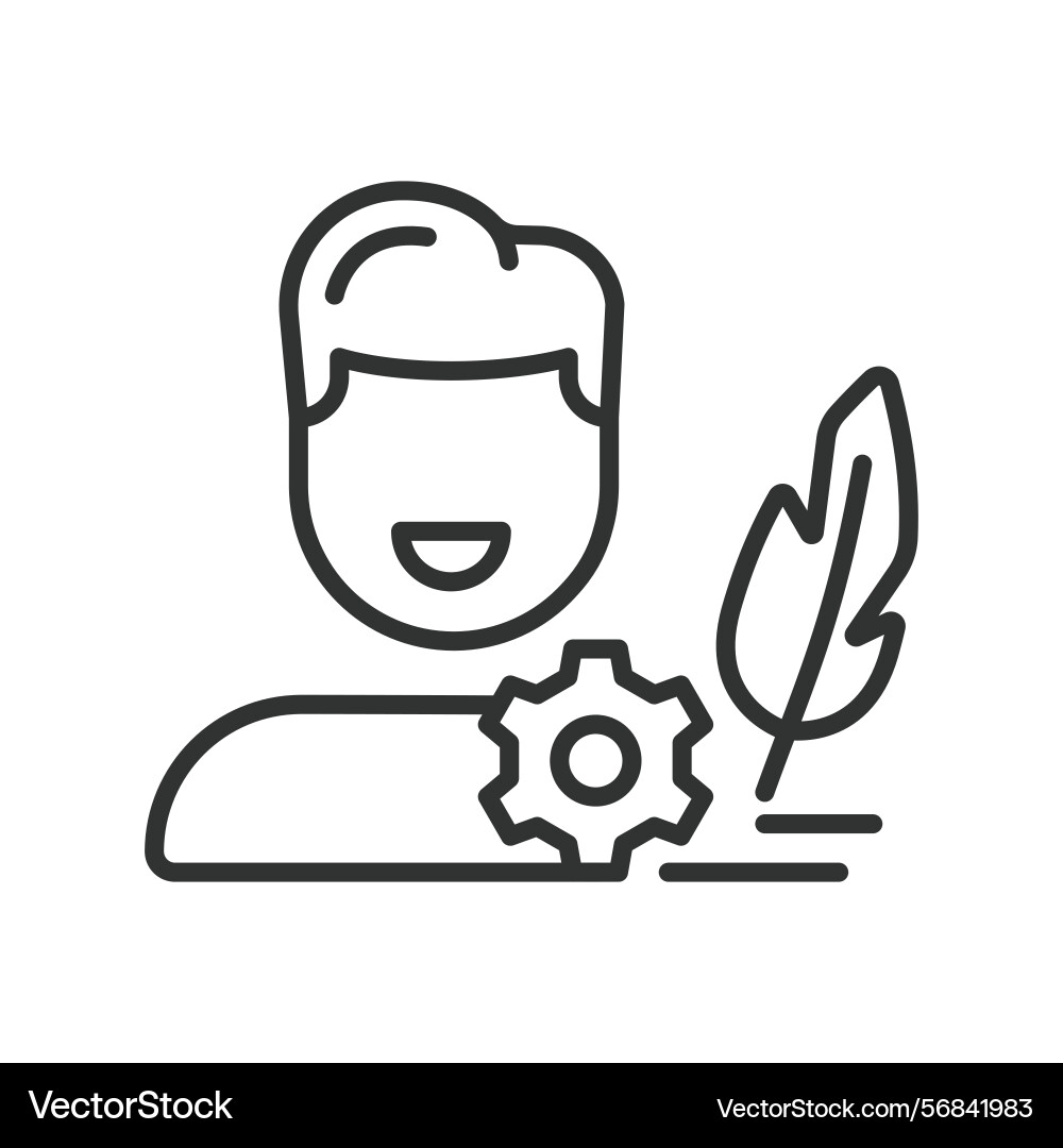 Technical writer icon in line design Technical writer icon in line design Vector Image